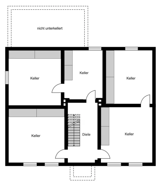 Grundriss Kellergeschoss freistehendes Einfamilienhaus