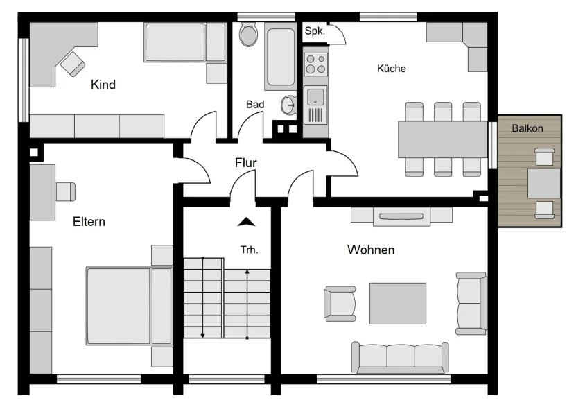 Obergeschoss Hausnummer 6