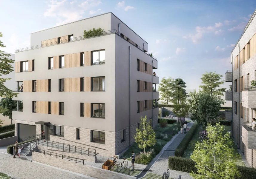 Eingangsseite Haus 2 - Wohnung kaufen in Bochum - Mit Ausblick in den Park in Altenbochum