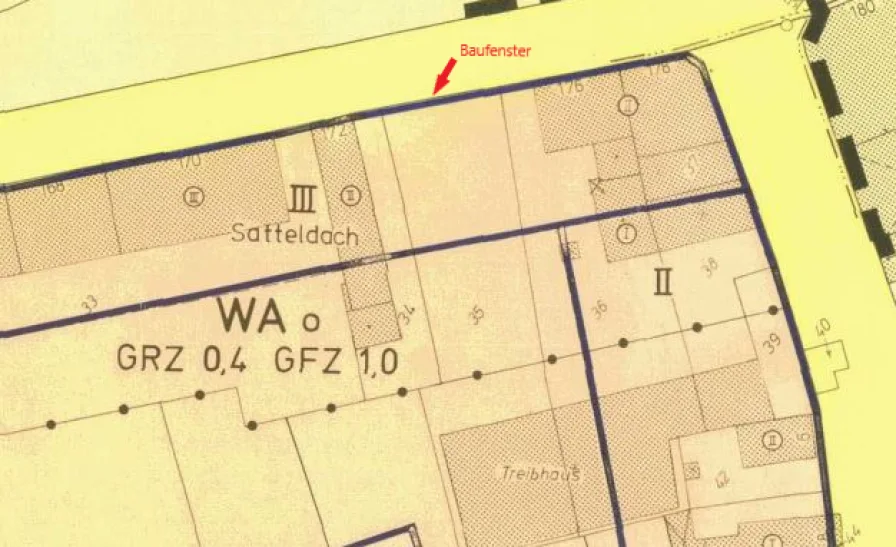 Auszug B-Plan 8022-12  - Grundstück kaufen in Bonn / Limperich - Bauträger aufgepasst ! TOP-Baugrundstück für MFH in TOP-Lage auf der Sonnenseite von Beuel-Limperich