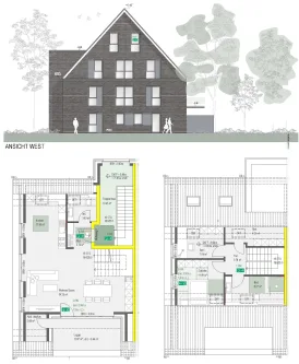 Ansicht - Wohnung kaufen in Gescher - Neubau! Attraktiver 3-Zimmer-Maisonettewohnung ruhig in Gescher-Hochmoor