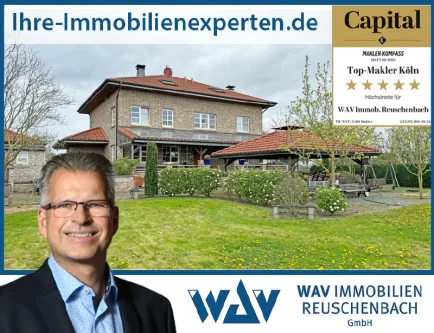 Rückansicht - Haus kaufen in Brühl - Hochwertiges Einfamilienhaus mit viel Platz und tollem Grundstück in ruhiger Lage von Brühl
