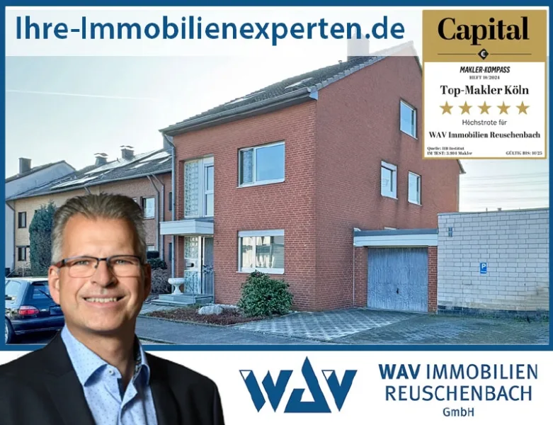 Ansicht - Haus kaufen in Wesseling - Gepflegtes Zweifamilienhaus in Keldenich - auch ideal als Mehrgenerationenhaus