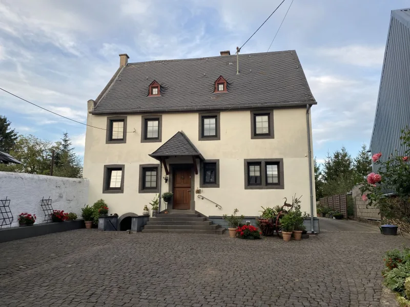 Frontansicht - Haus kaufen in Brieden - Wohnen in einem ehemaligen Kornhof / laufend renoviertes Landhaus "Moselhöhenlage - Nähe Cochem"