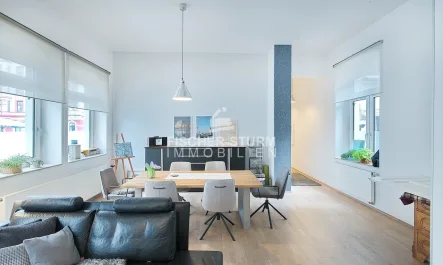 Wohn-Esszimmer - Wohnung kaufen in Düsseldorf - Düsseldorf-Friedrichstadt: Moderne EG-Wohnung mit Terrasse!