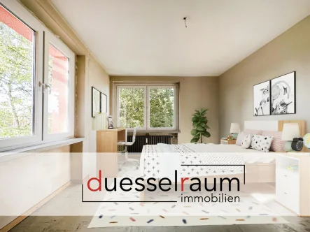 Titelbild - Wohnung kaufen in Düsseldorf - Vennhausen: Toll geschnittene und lichtdurchflutete Wohnung in grüner Lage für handwerklich Begabte!