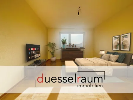 Titelbild - Wohnung kaufen in Düsseldorf - Niederkassel: Lichtdurchflutete & weitläufige Wohnung in bester Lage mit Weitblick und TG-Stellplatz