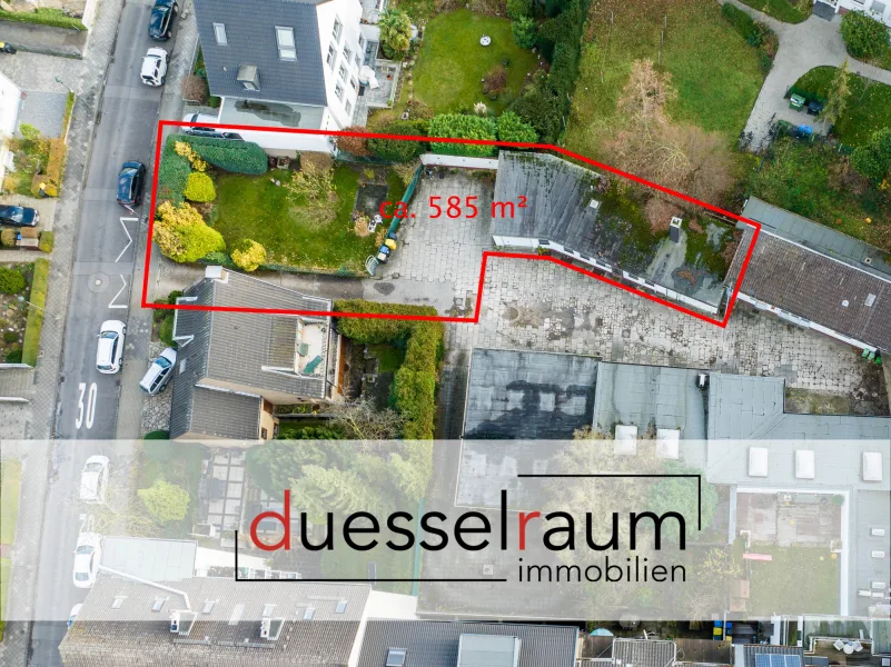 Titelbild - Grundstück kaufen in Düsseldorf - Lörick: 585 m² großes Baugrundstück mit Möglichkeit auf Verkleinerung, Bebaubarkeit nach §34 BauGB