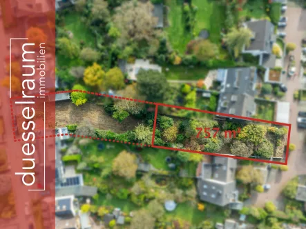 Titelbild - Grundstück kaufen in Düsseldorf - Wersten: 757 m² großes Baugrundstück mit der Option auf Erweiterung auf 1.515 m² in ruhiger Lage