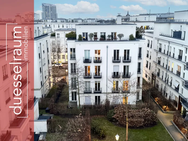 Titelbild - Wohnung kaufen in Düsseldorf - Heinrich-Heine-Gärten: exklusive 5-Zimmer mit TG-Stellplatz, Terrasse, Garten & Balkon in Top-Lage!