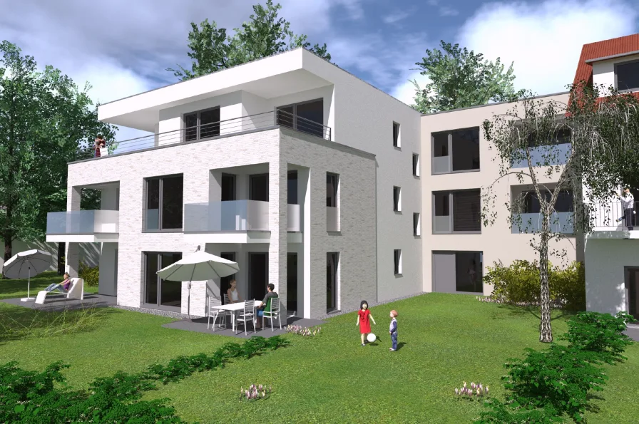 Ansicht Südost_2 - Zinshaus/Renditeobjekt kaufen in Bielefeld - Wohnen am Obersee - Neubau-Mehrfamilienhaus als attraktive Kapitalanlage