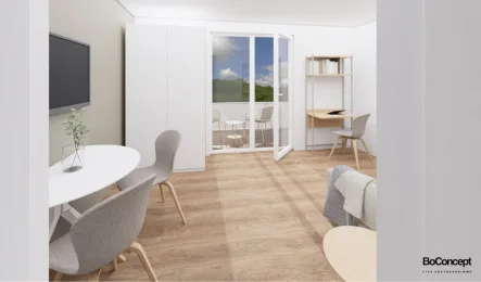 Apartment mit Einrichtungsbeispiel von BoConcept - Wohnung kaufen in Bielefeld - Wohnen am Obersee - Apartment zur Kapitalanlage