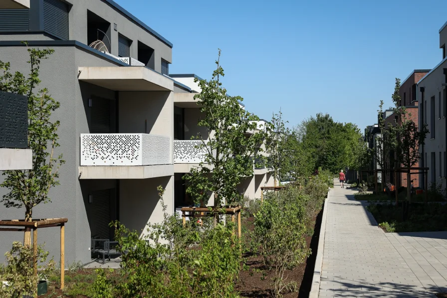 Außenaufnahme - Wohnung mieten in Bielefeld - CO2-neutrales Wohnen in der Grünheide in Bielefeld - Unabhängigkeit von Energiepreisschwankungen!