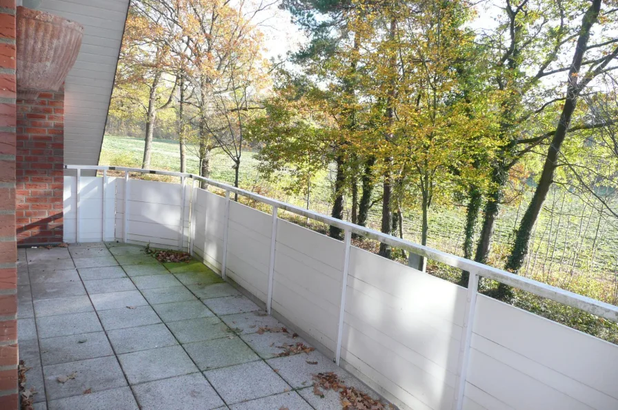 Großer Balkon mit Blick in die Natur