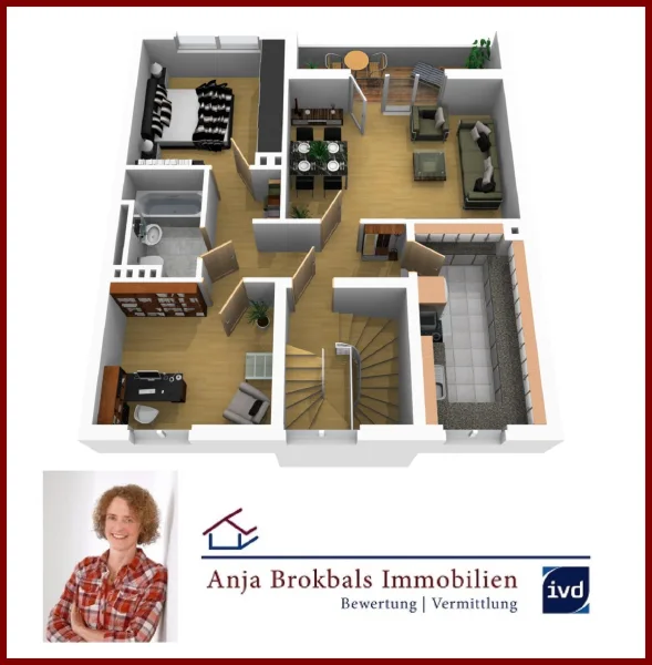 1.OG mit sonniger Loggia - Wohnung mieten in Gütersloh - Isselhorst: Mit home-office und Garage