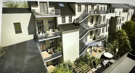 Rückansicht Animation - Wohnung mieten in Bonn - Willkommen in Bonn, Erstbezug, charmante Wohnung mit Balkon im denkmalgeschützten Altbau...