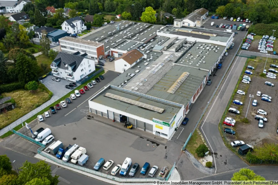 Luftaufnahme - Halle/Lager/Produktion mieten in Meckenheim - 430qm große Gewerbehalle mit Büroeinheit in sehr guter Lage in Meckenheim