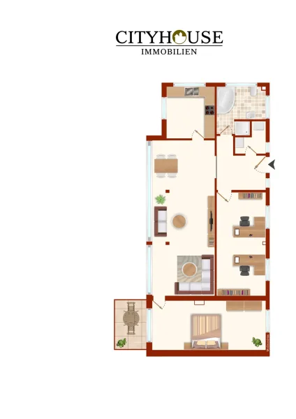 Grundriss - Einheit 113,38 m² - Dachgeschoss 