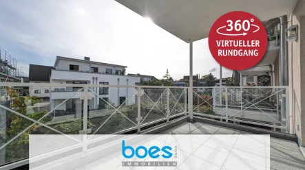 Balkon mit Logo - Wohnung kaufen in Langenfeld - 4 Zimmer, 2 Tageslichtbäder, top Grundriss !!!