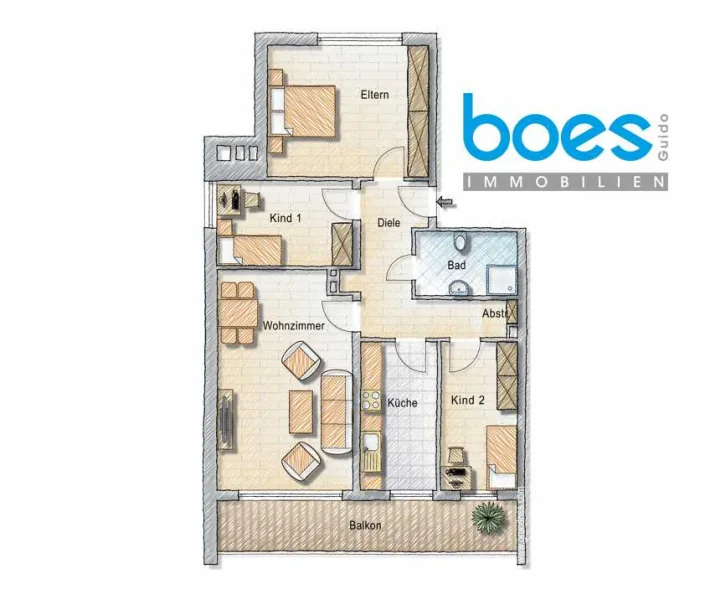 Toller Grundriss - Wohnung kaufen in Langenfeld - 4 Zimmer mit tollem Grundriss