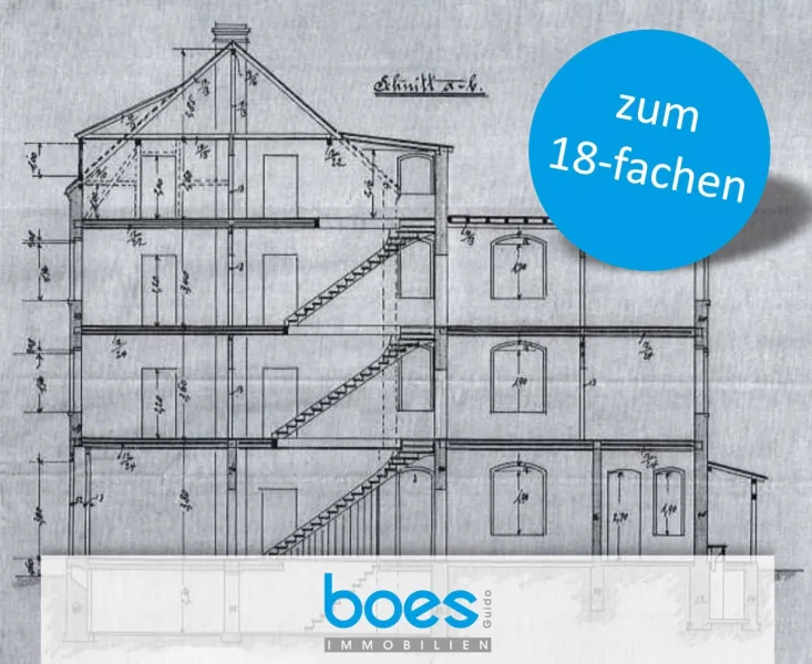 Schnitt mit Logo - Haus kaufen in Leverkusen - Sanierte Kapitalanlage in guter Innenstadtlage !!!