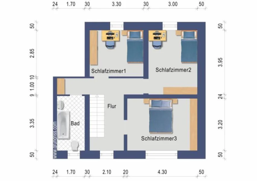 Grundriss Hauptwohnung OG 