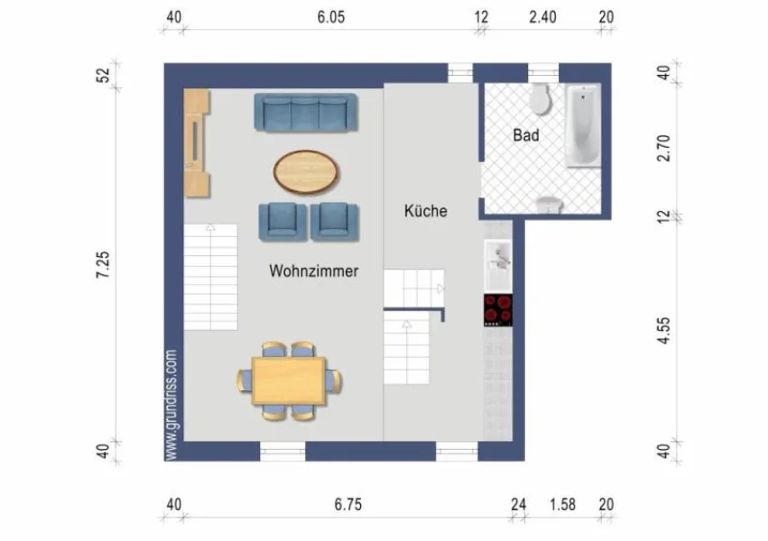 Grundriss Einliegerwohnung OG 