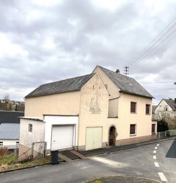 Hausansicht - Haus kaufen in Hahnstätten - Einfamilienhaus mit viel Potenzial und großem Grundstück