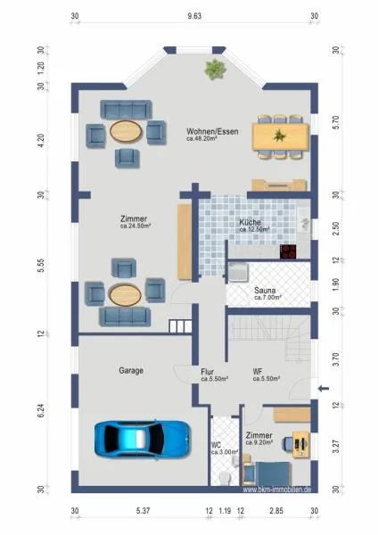 Grundriss EG - Haus kaufen in Mörfelden-Walldorf - Attraktives Einfamilienhaus mit Potential: Energetisch verbessert und vielseitig nutzbar!