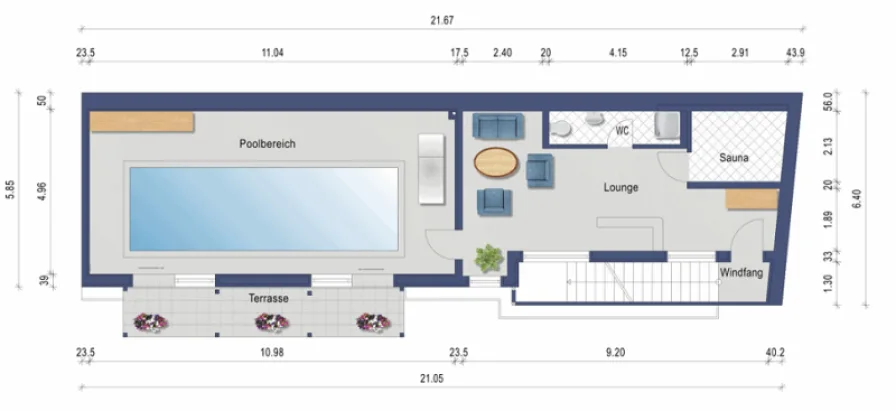 Grundriss Poolhaus EG