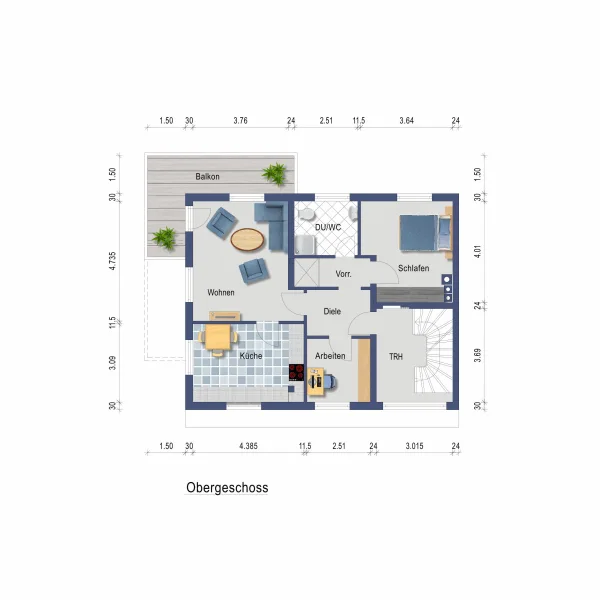 Grundriss Obergeschoss H1