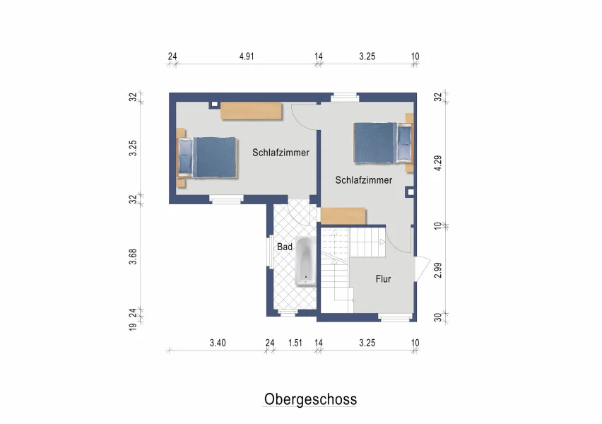 Grundriss Obergeschoss Vorderhaus