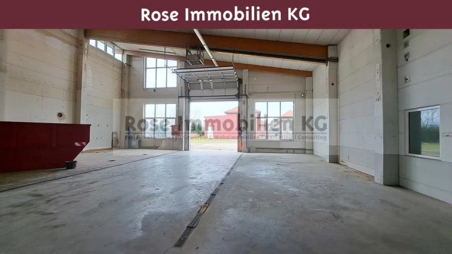 Halle 1 - Halle/Lager/Produktion mieten in Stadthagen - ROSE IMMOBILIEN KG: Lager-/Produktionshalle mit hellen Büros in Stadthagen zu vermieten!