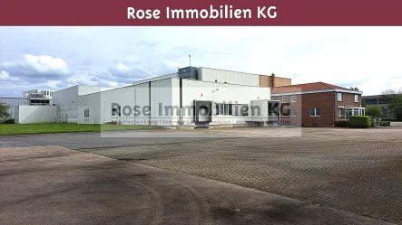 Nord West Ansicht - Halle/Lager/Produktion kaufen in Petershagen - ROSE IMMOBILIEN KG: Gewerbeimmobilie mit großen Kühlräumen und Verwaltungsgebäude zu verkaufen!