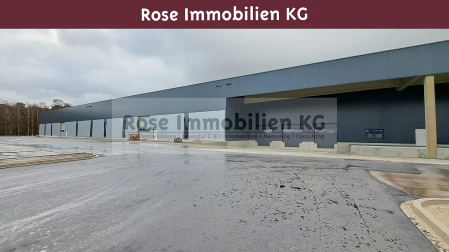 Versand - Halle/Lager/Produktion mieten in Espelkamp - ROSE IMMOBILIEN KG: Neubau - Hier können Sie hochstapeln!  Deckenhöhe ca. 8,3m!KfW 40!! - Erstbezug