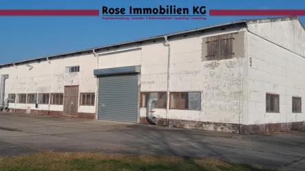 Halle 9 - Halle/Lager/Produktion kaufen in Küstriner Vorland - ROSE IMMOBILIEN KG: Lagerhalle mit Kranbahn und 6,8 m Höhe zu verkaufen!