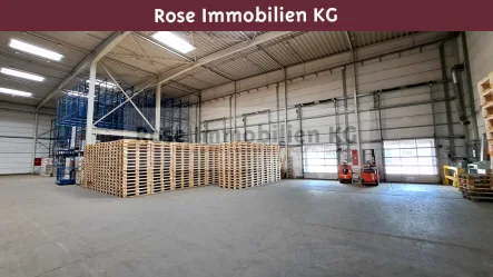 Versand - Halle/Lager/Produktion mieten in Löhne - ROSE IMMOBILIEN KG: Rampenlager mit Schwerlastregalen zu vermieten!