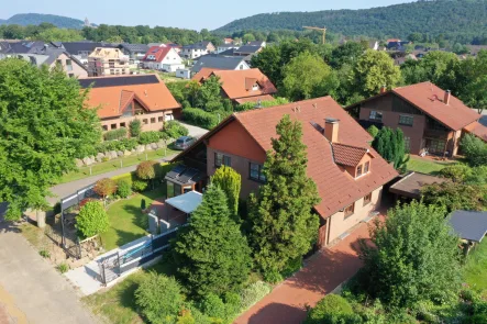 Luftbild  - Haus kaufen in Porta Westfalica - Verkauf eines Einfamilienhauses (Doppelhaus-Hälfte)