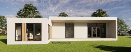 Aussenansicht - Haus kaufen in Soest - Individuelles Arbeiten im modernen Bungalow - KfW40 Standard