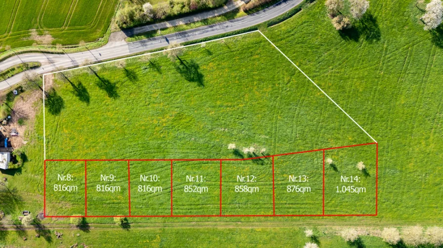 Grundstücke Nusbaum aufgeteilt in qm(1)