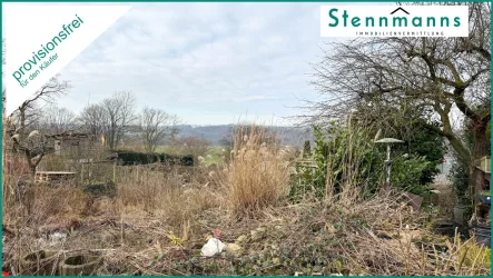 Blick auf einen kleinen Teil des Grundstücks - Grundstück kaufen in Radevormwald - SCHÖNES BAUGRUNDSTÜCK FÜR EIN EIN- ODER ZWEIFAMILIENHAUS IN RADEVORMWALD-HERBECK