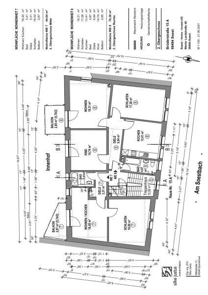 Grundriss Wohnung Nr. 8 II OG rechts