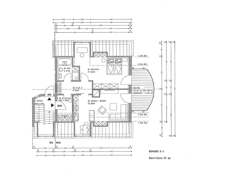 Grundriss Whg Nr. 8a