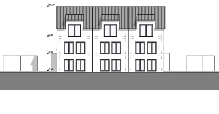 Ansicht 1 - Grundstück kaufen in Sehlem - Abrisshaus mit Baugenehmigung für 3 Reihenhäuser in schöner Lage von Sehlem 