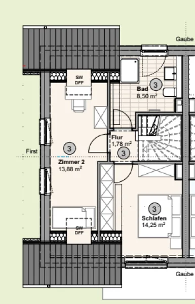 Wohnung 3 DG links