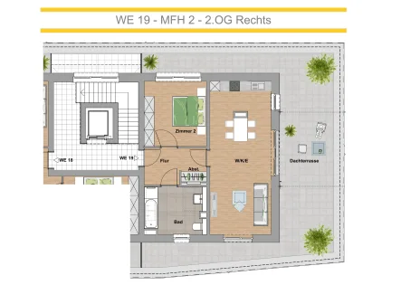 Wohnung 19 - Wohnung kaufen in Trier - Sonnige Penthousewohnung mit großer Dachterrasse im KFW 40 Energiesparhaus Trier,  Maarviertel