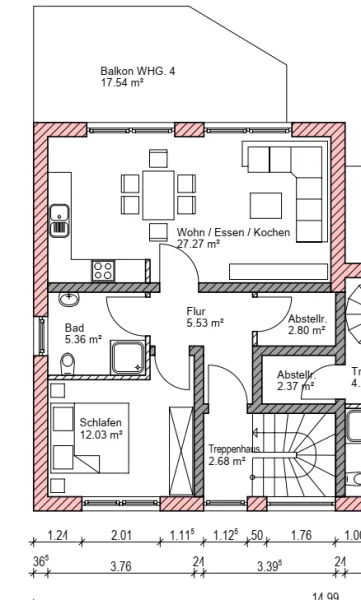 2WE OG. - Wohnung kaufen in Taben-Rodt - Moderne Wohnung mit tollem Balkon und Weitsicht in Taben-Rodt mit guter Anbindung Luxemburg