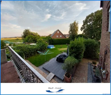 Terrassenausblick - Haus kaufen in Rheinberg - 2 Familienhaus mit Garten und Baugrundstück in Rheinberg-Wallach *Perfekt für die ganze Familie*