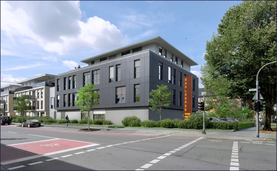 Radiologie Perspektive von der Kreuzstraße - Büro/Praxis mieten in Wesel - Moderne Büroflächen im Staffelgeschoss mit atemberaubender  Dachterrasse in Wesel