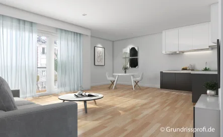 Visualisierung Wohnraum - Wohnung kaufen in Köln - Neubau-Eigentumswohnungen  in Köln-Buchheim! Apartment mit 53 m² Wohnfläche!